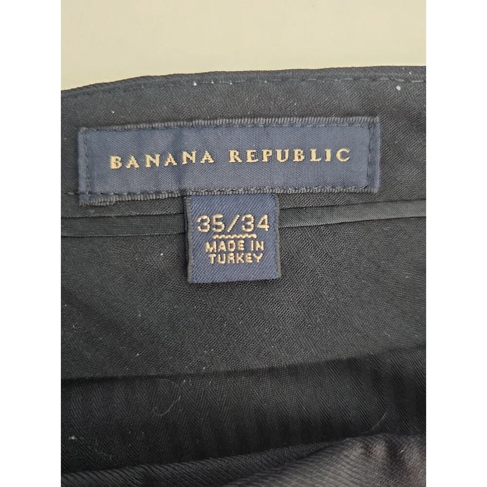 Banana Republic Wool Pants Flat Front Mid Rise  35x34 Classic Fit Lined